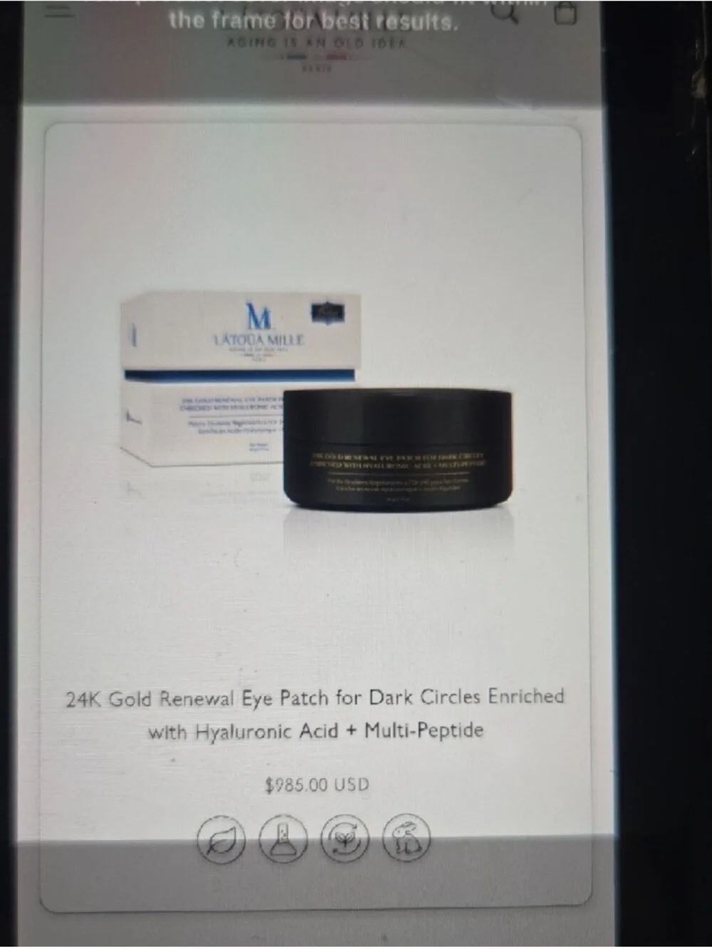 L'ATOUA MILLE 24K Gold Renewal Eye Patches NEW/SEALED